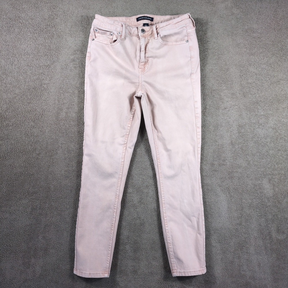 Calvin Klein Ankle Jeans Womens 6 Light Pink Denim Stretch Mid Rise Skinny Leg